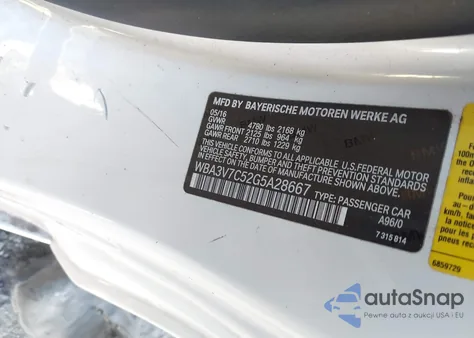 2016 BMW 428I из США, поврежденный, VIN WBA3V7C52G5A28667